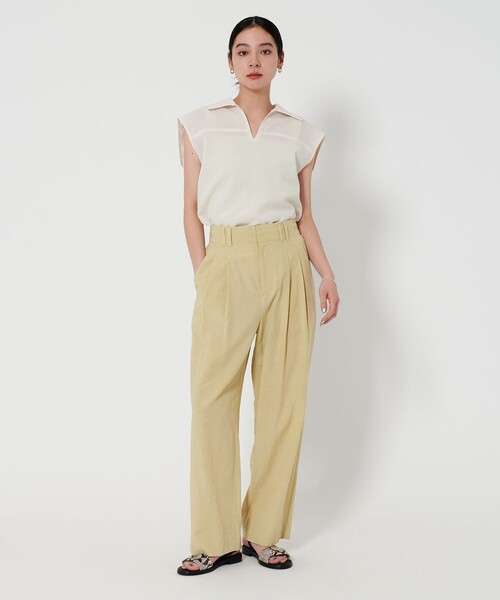 BEAUTY&YOUTH UNITED ARROWS（ビューティーアンドユースユナイテッドアローズ）の「セルロースブレンド バックゴム ワイドパンツ（その他パンツ・レディース・ナチュラル/ダークグレー/ブラック/クリーム・XS/L/M/S）」の16枚目の写真