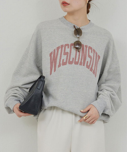 GALLARDAGALANTE(ガリャルダガランテ)の「【REMIRELIEF】ヴィンテージ風スウェット(パーカー・レディース・オフホワイト/グレー・MEDIUM)」の19枚目の写真