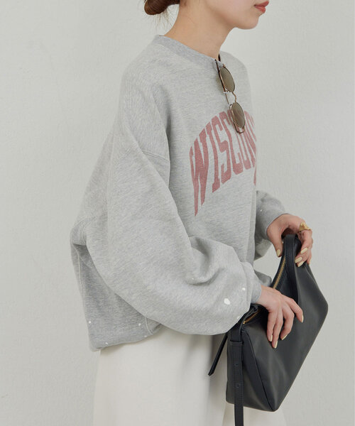 GALLARDAGALANTE(ガリャルダガランテ)の「【REMIRELIEF】ヴィンテージ風スウェット(パーカー・レディース・オフホワイト/グレー・MEDIUM)」の8枚目の写真