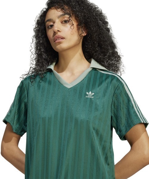 [ADIDAS] ワンピース Vネック サッカー アディカラー (2color) adidas ワンピース アディカラー サッカー ジャカード Vネック