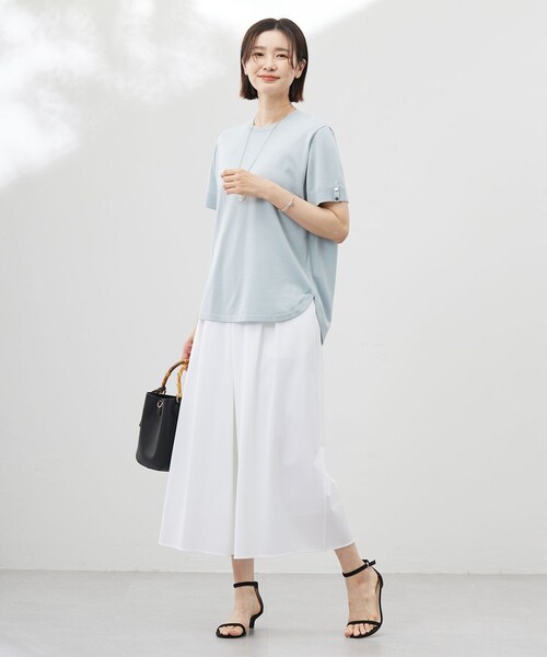 J.PRESS(ジェイプレス)の「【洗える】COTTON POLYESTER 袖ボタン ニット(ニット/セーター・レディース・ベージュ系/ふじ色系/ネイビー系/サックスブルー系・T13)」の11枚目の写真