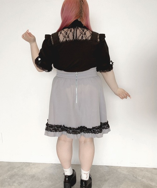 DearMyLoveWhip(ディアマイラブホイップ)の「【大きいサイズ】ハートベルトチョーカービジューブラウス(シャツ/ブラウス・レディース・ホワイト/ブラック/ベビーピンク/ブルー・6L/5L/4L)」の13枚目の写真