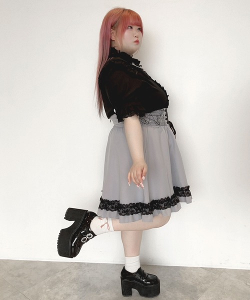 DearMyLoveWhip(ディアマイラブホイップ)の「【大きいサイズ】ハートベルトチョーカービジューブラウス(シャツ/ブラウス・レディース・ホワイト/ブラック/ベビーピンク/ブルー・6L/5L/4L)」の18枚目の写真