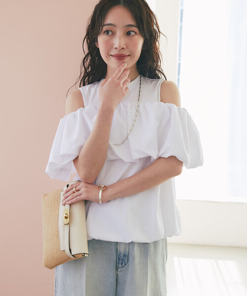La boutique BonBon（ラブティックボンボン）の「【華奢見えが叶う】ドッキングバルーンブラウス（シャツ/ブラウス・レディース・ホワイト/ブラック・FREE）」の11枚目の写真