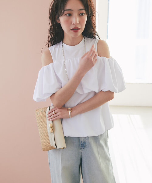 La boutique BonBon（ラブティックボンボン）の「【華奢見えが叶う】ドッキングバルーンブラウス（シャツ/ブラウス・レディース・ホワイト/ブラック・FREE）」の8枚目の写真