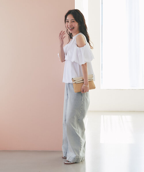 La boutique BonBon（ラブティックボンボン）の「【華奢見えが叶う】ドッキングバルーンブラウス（シャツ/ブラウス・レディース・ホワイト/ブラック・FREE）」の5枚目の写真