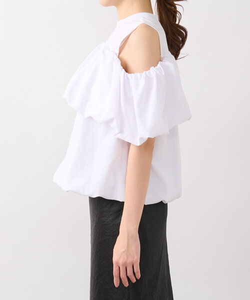La boutique BonBon（ラブティックボンボン）の「【華奢見えが叶う】ドッキングバルーンブラウス（シャツ/ブラウス・レディース・ホワイト/ブラック・FREE）」の19枚目の写真