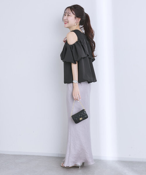 La boutique BonBon（ラブティックボンボン）の「【華奢見えが叶う】ドッキングバルーンブラウス（シャツ/ブラウス・レディース・ホワイト/ブラック・FREE）」の22枚目の写真
