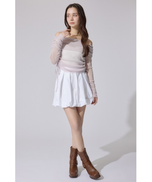 rienda（リエンダ）の「オフショルレディーラメトップス　シアートップス 春服（Tシャツ/カットソー・レディース・レッド/ライトピンク・FREE）」の14枚目の写真