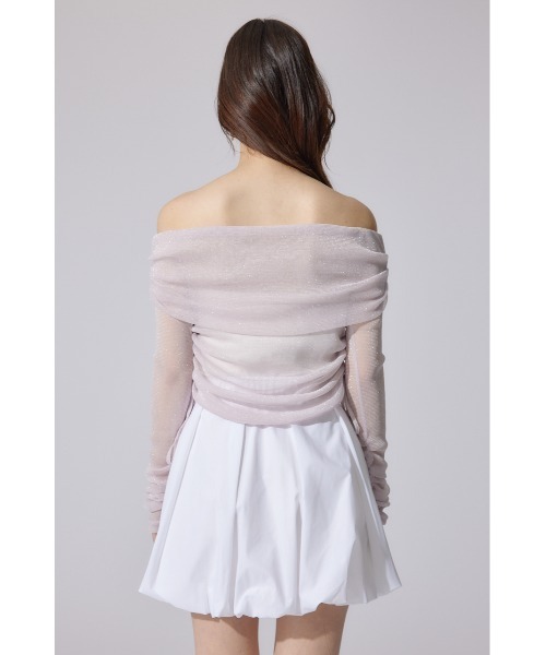 rienda（リエンダ）の「オフショルレディーラメトップス　シアートップス 春服（Tシャツ/カットソー・レディース・レッド/ライトピンク・FREE）」の18枚目の写真