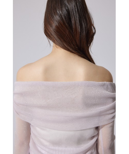 rienda（リエンダ）の「オフショルレディーラメトップス　シアートップス 春服（Tシャツ/カットソー・レディース・レッド/ライトピンク・FREE）」の20枚目の写真