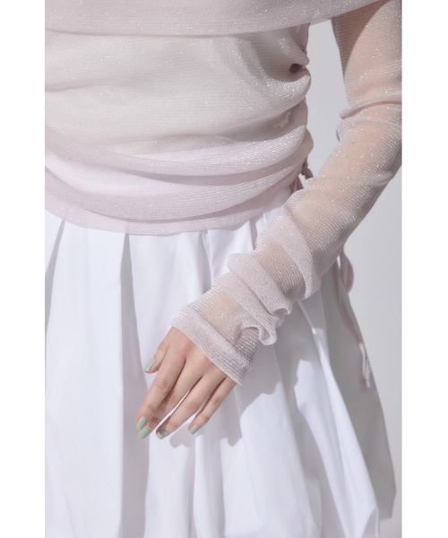 rienda（リエンダ）の「オフショルレディーラメトップス　シアートップス 春服（Tシャツ/カットソー・レディース・レッド/ライトピンク・FREE）」の22枚目の写真