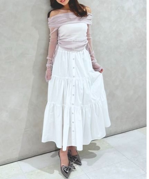 rienda（リエンダ）の「オフショルレディーラメトップス　シアートップス 春服（Tシャツ/カットソー・レディース・レッド/ライトピンク・FREE）」の11枚目の写真