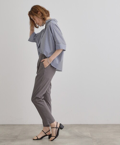 grove（グローブ）の「【冷感】サマーハイパーストレッチテーパードパンツ（その他パンツ・レディース・ネイビー/カーキ/ブラック/ナチュラル/チャコールグレー/ブラック系1・03/02/04/05/01）」の9枚目の写真