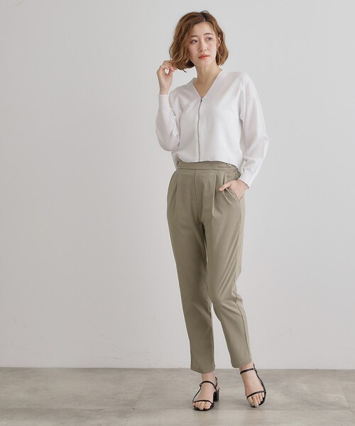 grove（グローブ）の「【冷感】サマーハイパーストレッチテーパードパンツ（その他パンツ・レディース・ネイビー/カーキ/ブラック/ナチュラル/チャコールグレー/ブラック系1・03/02/04/05/01）」の17枚目の写真