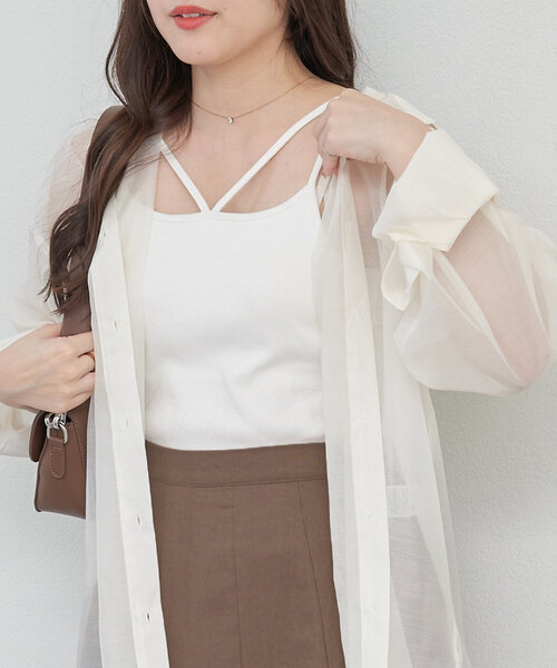 Remind me and forever(リマインドミーアンドフォーエバー)の「夏の定番アイテム、シアーBIGシャツ(シャツ/ブラウス・レディース・アイボリー/ブルー/イエロー/ピンク/サックスブルー/ミント/ピンク系その他・FREE)」の10枚目の写真