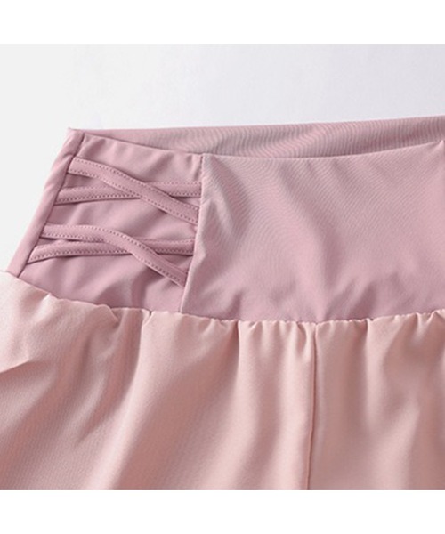 Lace Ladies(レースレディース)の「クロスライン フェイクレイヤード ハイウエスト ヨガ レギンス 水着 水陸両用(レギンス/スパッツ・レディース・ピンク/ブルー/ブラック・L/XL/S/M)」の5枚目の写真