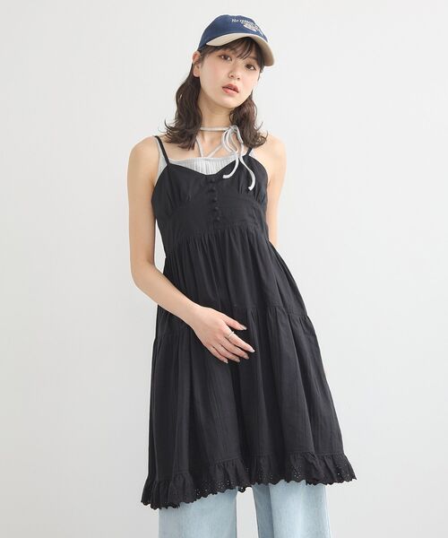 美品 ソレイアード フランス製 コットンプリント ティアードキャミワンピース sakishimatokyo ワンピース 「多色展開」フラワープリント