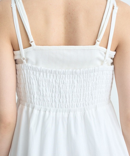 earth music&ecology（アースミュージックアンドエコロジー）の「コットンティアードキャミワンピース（ワンピース・レディース・オフホワイト/サックスブルー/ブラック・FREE）」の12枚目の写真