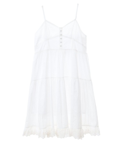 earth music&ecology（アースミュージックアンドエコロジー）の「コットンティアードキャミワンピース（ワンピース・レディース・オフホワイト/サックスブルー/ブラック・FREE）」の19枚目の写真