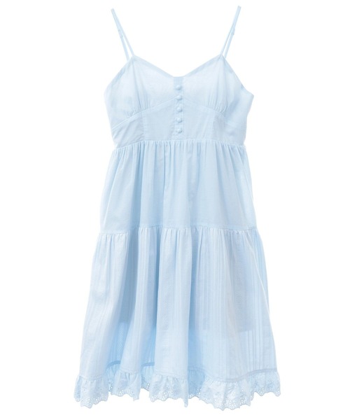 earth music&ecology（アースミュージックアンドエコロジー）の「コットンティアードキャミワンピース（ワンピース・レディース・オフホワイト/サックスブルー/ブラック・FREE）」の20枚目の写真