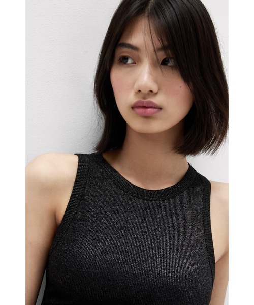 Intimissimi(インティミッシミ)の「ラメ コットンリブ タンクトップ(タンクトップ・レディース・オートミール/サーモンピンク/シルバー/ライトブルー/ブラウン/ブラック/バーガンディー/アクア/タン/サファリグリーン/ライラック/サンドベージュ/グレー/モカ・S/M/L)」の22枚目の写真