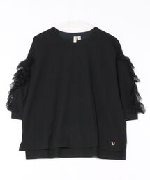袖チュールTシャツ