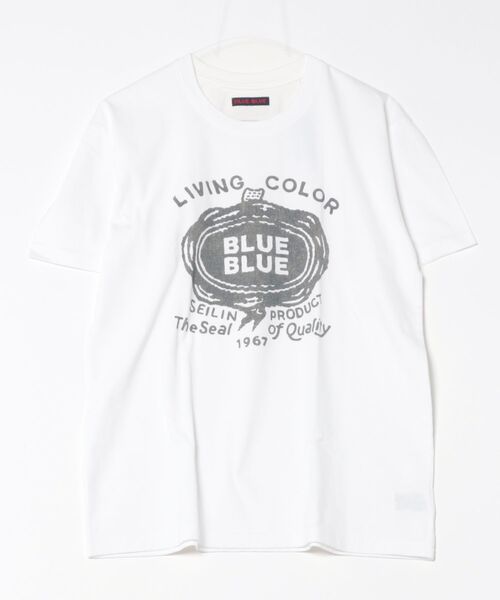 BLUE BLUE(ブルーブルー)の「HT400 SEAL ショートスリーブ Tシャツ(Tシャツ/カットソー・メンズ・ホワイト/ライトグリーン・SMALL/MEDIUM/LARGE/X-LARGE)」の1枚目の写真