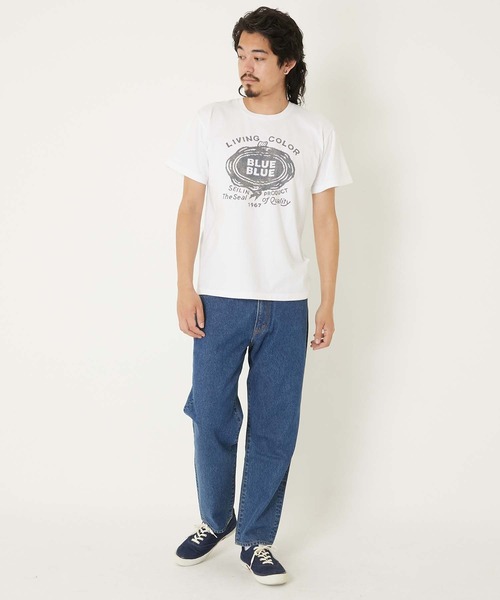 BLUE BLUE(ブルーブルー)の「HT400 SEAL ショートスリーブ Tシャツ(Tシャツ/カットソー・メンズ・ホワイト/ライトグリーン・SMALL/MEDIUM/LARGE/X-LARGE)」の3枚目の写真