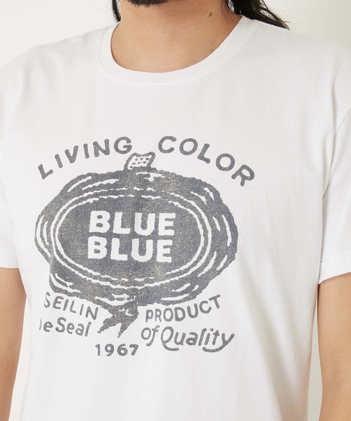 BLUE BLUE(ブルーブルー)の「HT400 SEAL ショートスリーブ Tシャツ(Tシャツ/カットソー・メンズ・ホワイト/ライトグリーン・SMALL/MEDIUM/LARGE/X-LARGE)」の7枚目の写真