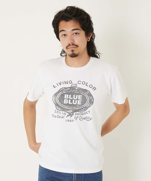 BLUE BLUE(ブルーブルー)の「HT400 SEAL ショートスリーブ Tシャツ(Tシャツ/カットソー・メンズ・ホワイト/ライトグリーン・SMALL/MEDIUM/LARGE/X-LARGE)」の4枚目の写真