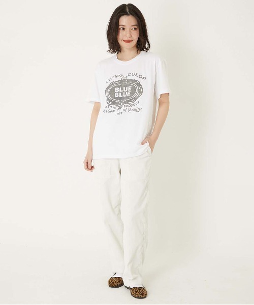 BLUE BLUE(ブルーブルー)の「HT400 SEAL ショートスリーブ Tシャツ(Tシャツ/カットソー・メンズ・ホワイト/ライトグリーン・SMALL/MEDIUM/LARGE/X-LARGE)」の13枚目の写真