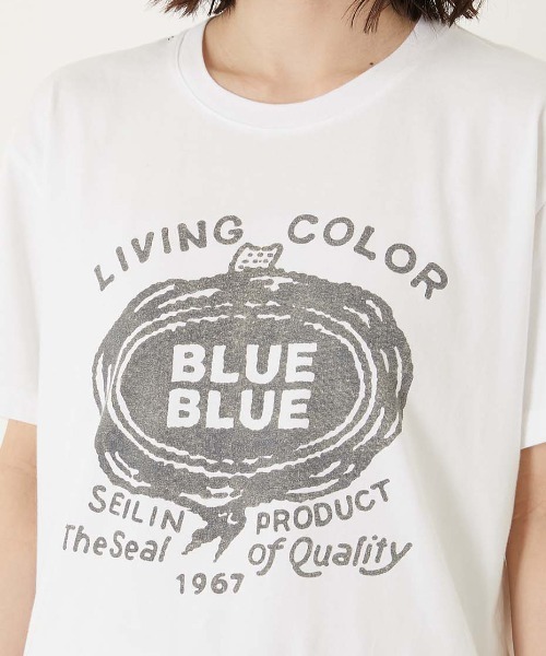 BLUE BLUE(ブルーブルー)の「HT400 SEAL ショートスリーブ Tシャツ(Tシャツ/カットソー・メンズ・ホワイト/ライトグリーン・SMALL/MEDIUM/LARGE/X-LARGE)」の14枚目の写真