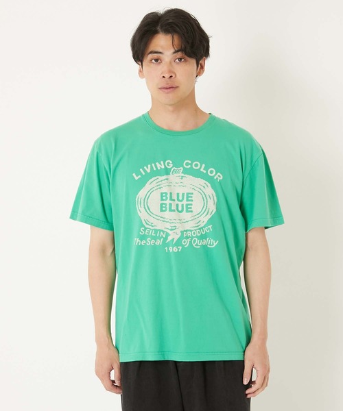 BLUE BLUE(ブルーブルー)の「HT400 SEAL ショートスリーブ Tシャツ(Tシャツ/カットソー・メンズ・ホワイト/ライトグリーン・SMALL/MEDIUM/LARGE/X-LARGE)」の16枚目の写真
