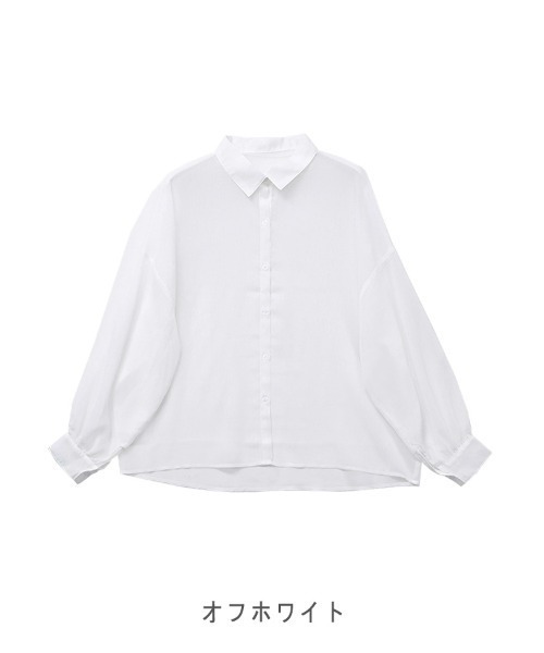 CLOTHY(クロシィ)の「【コーディネートのアクセントに!】カラーシアーシャツ(シャツ/ブラウス・レディース・オフホワイト/ミント/レッド/ブラック/ベージュ・MEDIUM)」の20枚目の写真
