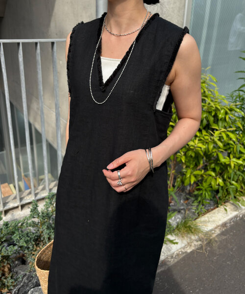 Jena espace merveilleux（ジェナ　エスパスメルヴェイユ）の「【全骨格着痩せ／リネン素材で涼しい】リネンフリンジジャンスカ（ワンピース・レディース・オレンジ/ベージュ/ブラック・FREE）」の13枚目の写真