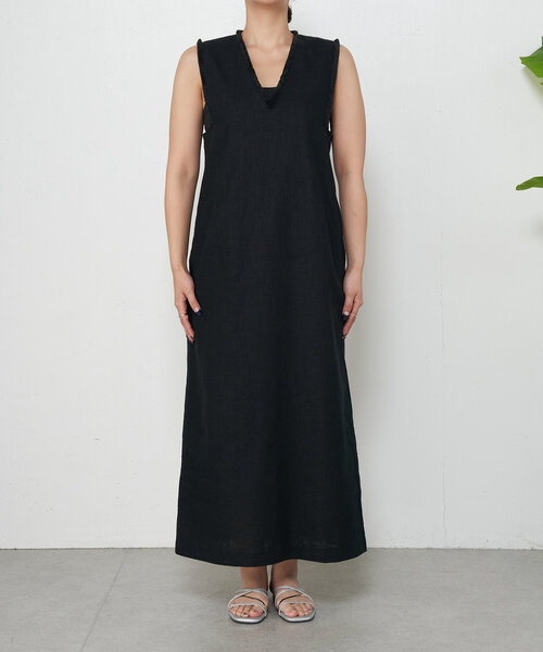 Jena espace merveilleux（ジェナ　エスパスメルヴェイユ）の「【全骨格着痩せ／リネン素材で涼しい】リネンフリンジジャンスカ（ワンピース・レディース・オレンジ/ベージュ/ブラック・FREE）」の16枚目の写真