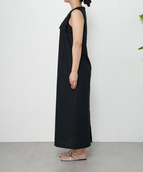 Jena espace merveilleux（ジェナ　エスパスメルヴェイユ）の「【全骨格着痩せ／リネン素材で涼しい】リネンフリンジジャンスカ（ワンピース・レディース・オレンジ/ベージュ/ブラック・FREE）」の17枚目の写真