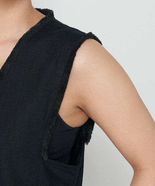 Jena espace merveilleux（ジェナ　エスパスメルヴェイユ）の「【全骨格着痩せ／リネン素材で涼しい】リネンフリンジジャンスカ（ワンピース・レディース・オレンジ/ベージュ/ブラック・FREE）」の21枚目の写真