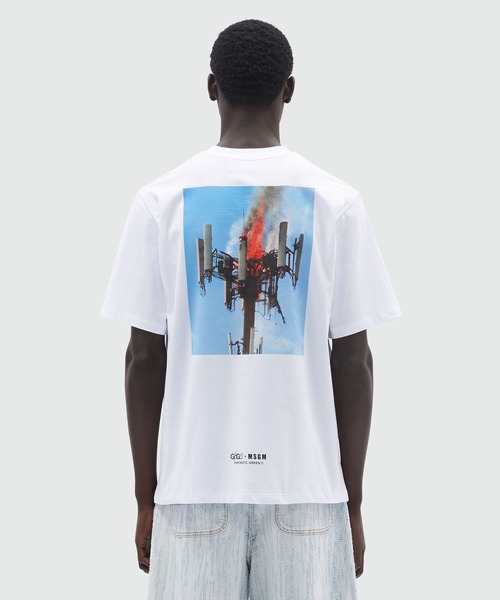 MSGM(エムエスジーエム)の「MSGM FANTASTIC GREEN オーガニックコットンTシャツ「IT'S HOT HERE!」(Tシャツ/カットソー・メンズ・ホワイト・S/M)」の3枚目の写真