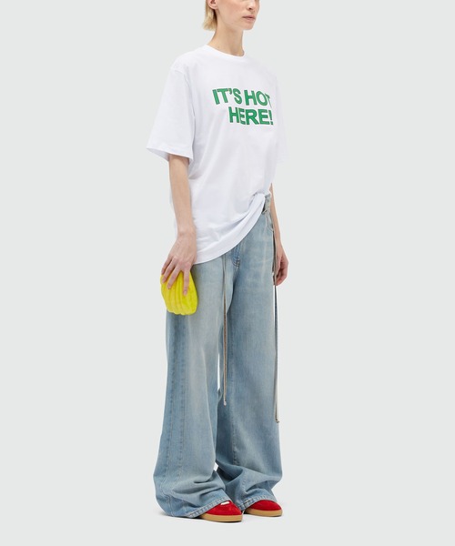 MSGM(エムエスジーエム)の「MSGM FANTASTIC GREEN オーガニックコットンTシャツ「IT'S HOT HERE!」(Tシャツ/カットソー・メンズ・ホワイト・S/M)」の8枚目の写真