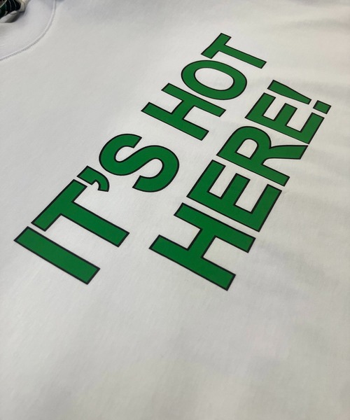 MSGM(エムエスジーエム)の「MSGM FANTASTIC GREEN オーガニックコットンTシャツ「IT'S HOT HERE!」(Tシャツ/カットソー・メンズ・ホワイト・S/M)」の10枚目の写真