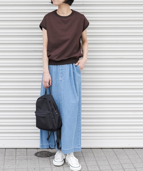 FORK&SPOON（フォークアンドスプーン）の「FORK&SPOON　イスラエルピマダブルフェイスTシャツ（Tシャツ/カットソー・レディース・ブラウン/ブラック/オフホワイト/ブルー・1）」の17枚目の写真