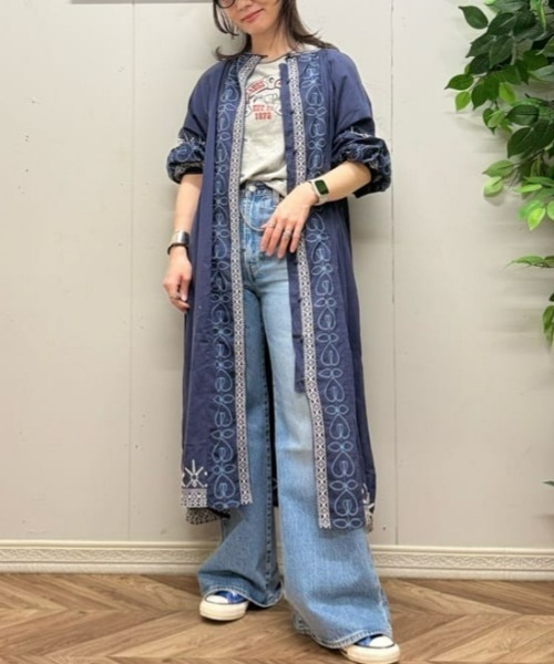 Right-on(ライトオン)の「【HONEYSUCKLE ROSE】刺繍ワンピース(シャツワンピース・レディース・ネイビー/ブラック/ホワイト・M/L)」の19枚目の写真