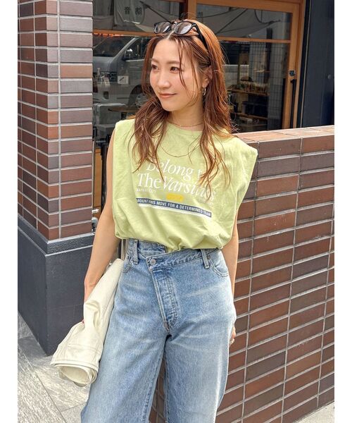 Ungrid（アングリッド）の「ヴィンテージロゴノースリトップス（タンクトップ・レディース・チャコールグレー/オフホワイト/グリーン系その他・FREE）」の3枚目の写真