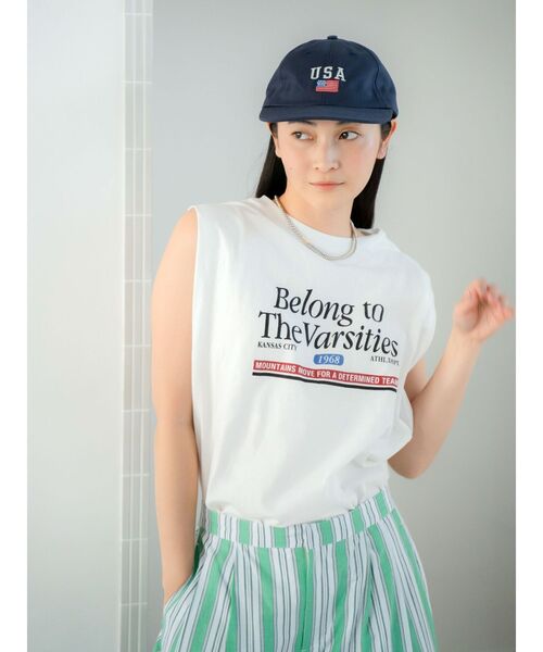 Ungrid（アングリッド）の「ヴィンテージロゴノースリトップス（タンクトップ・レディース・チャコールグレー/オフホワイト/グリーン系その他・FREE）」の4枚目の写真