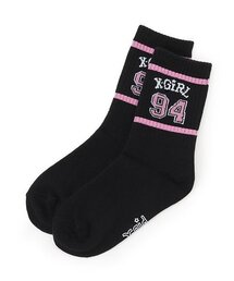 X-girl Stages | ナンバリングロゴラインクルーソックス(ソックス/靴下)