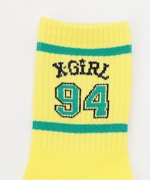 X-girl Stages（エックスガールステージス）の「ナンバリングロゴラインクルーソックス（ソックス/靴下・キッズ・オフホワイト/レモンイエロー/ブラック・19-21cm/15-17cm/13-15cm/17-19cm）」の8枚目の写真