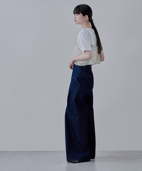 etoll.（エトル）の「ネップメッシュキャミビスチェ（キャミソール・レディース・アイボリー/ブラック/オレンジ・M）」の15枚目の写真