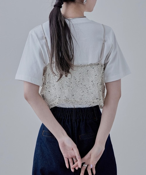 etoll.（エトル）の「ネップメッシュキャミビスチェ（キャミソール・レディース・アイボリー/ブラック/オレンジ・M）」の17枚目の写真